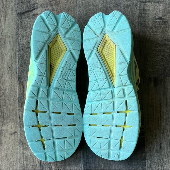 Hoka One One Womens Mach 5 1127894 CGLG Yellow Running Shoes Sneakers Size 10 - Picture 7 of 9